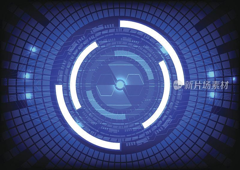 Blue vector tech circle and technology background